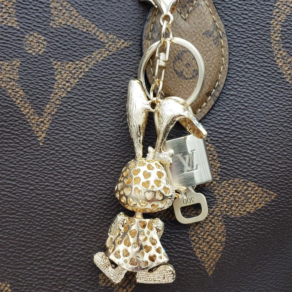 Authentic Louis Vuitton Lock & Key with unbranded Bunny Bagcharm
